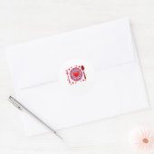 Funny Happy Valentines Day Lunch Lady Leopard Hea  ラウンドシール (封筒)