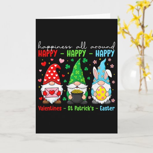 Funny Happy Valentines St Patrick Easter Holiday C カード (黄色い花)