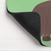 Funny happy yak eating grass cartoon illustration マウスパッド (コーナー)