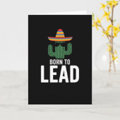 funny hat cactus sunglasses Born to Lead カード (黄色い花)