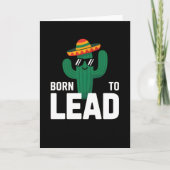 funny hat cactus sunglasses Born to Lead カード (正面)