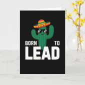 funny hat cactus sunglasses Born to Lead カード (黄色い花)