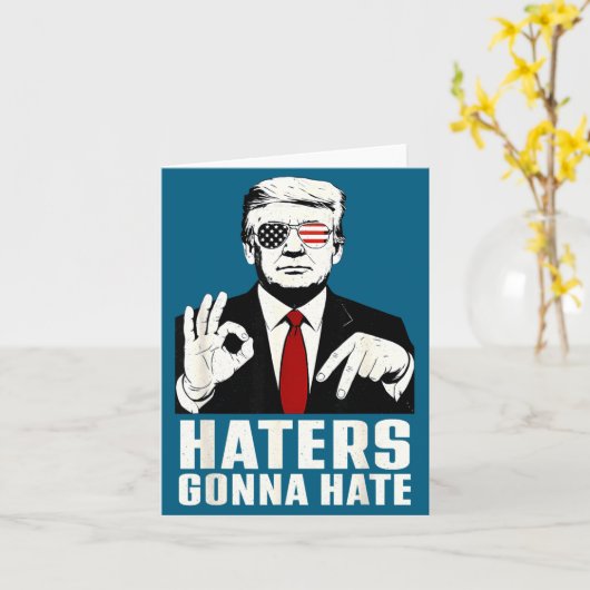 Funny Haters Gonna Hate 6 7 President 67 Trump Six カード (黄色い花)