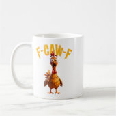 Funny Haunted Chicken F-caw-f Tee コーヒーマグカップ (左)