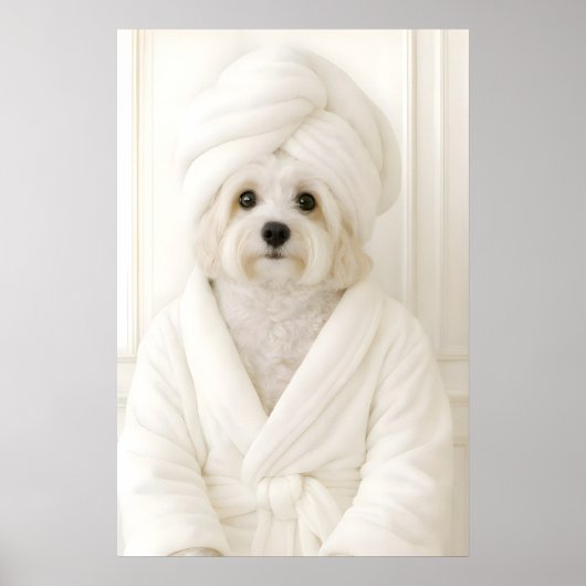 Funny Havanese Bathroom Print, Havanese In ポスター (正面)
