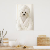 Funny Havanese Bathroom Print, Havanese In ポスター (キッチン)