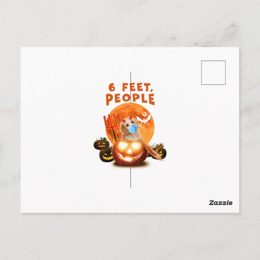 Funny Havanese Dog Halloween Happy ポストカード (裏面)