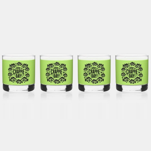 Funny Have a Crappie Day Fishing ウイスキーグラス (裏面)