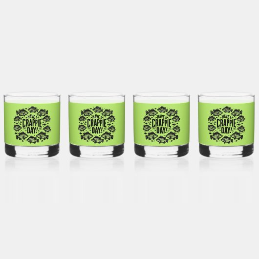 Funny Have a Crappie Day Fishing ウイスキーグラス (正面)