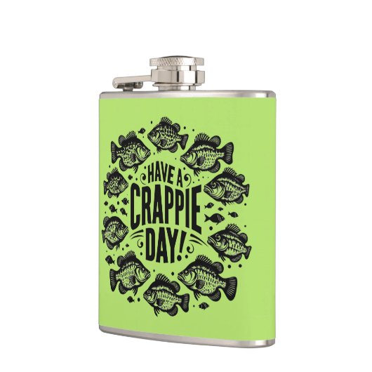 Funny Have a Crappie Day Fishing フラスク (左)