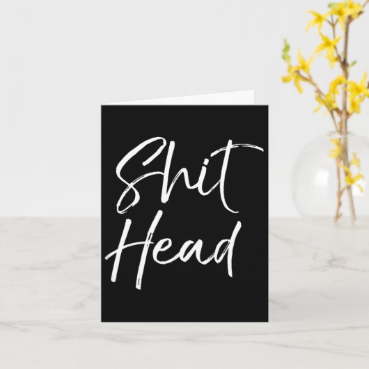 Funny Head Quote Saying For Women Fun Gag Gift Hea カード (黄色い花)