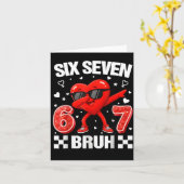 Funny Heart 67 Bruh Valentine Six Seven Meme Gen A カード (黄色い花)