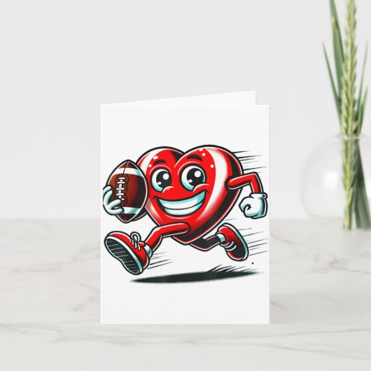 Funny Heart American Football Valentine Srts Women カード (正面)