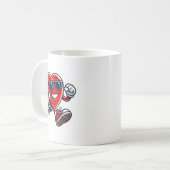 Funny Heart American Football Valentine Srts Women コーヒーマグカップ (正面左)