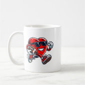 Funny Heart American Football Valentine Srts Women コーヒーマグカップ (左)