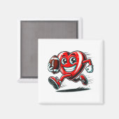 Funny Heart American Football Valentine Srts Women マグネット (正面/裏面)