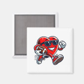 Funny Heart American Football Valentine Srts Women マグネット (正面/裏面)