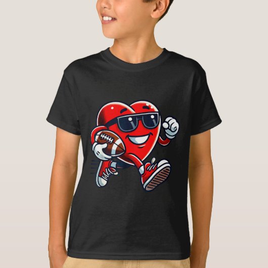 Funny Heart American Football Valentine Srts Women Tシャツ (正面)