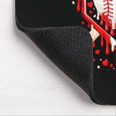 Funny Heart Baseball Drip Ice Cream Valentines Day マウスパッド (コーナー)