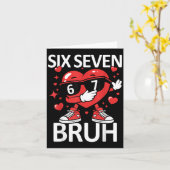 Funny Heart Dab 67 Valentine Bruh Six Seven Meme G カード (黄色い花)