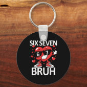 Funny Heart Dab 67 Valentine Bruh Six Seven Meme G キーホルダー (正面)
