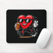 Funny Heart Playing Football Srts Lover Valentine  マウスパッド (マウス)