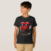 Funny Heart Playing Football Srts Lover Valentine Tシャツ (正面フル)