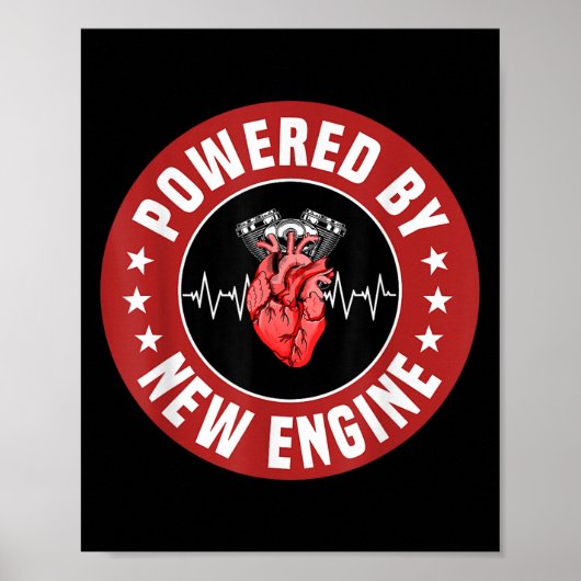 Funny Heart Transplant Survivor Quote Living Heart ポスター (正面)