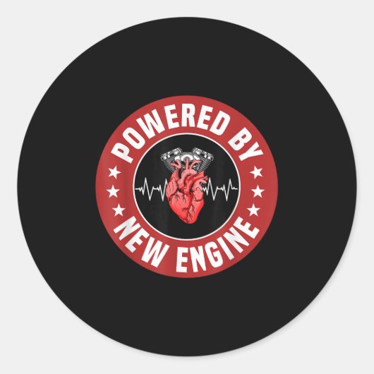 Funny Heart Transplant Survivor Quote Living Heart ラウンドシール (正面)