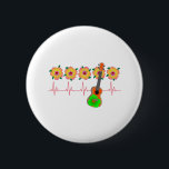 Funny Heartbeat EKG Line for Ukulele Music 缶バッジ<br><div class="desc">If you love island music played on ukuleles, then this design souvenir is for you.</div>