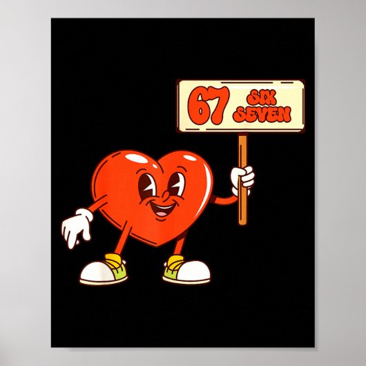 Funny Hearts 67 Valentine Six Seven Meme Gen Alpha ポスター (正面)