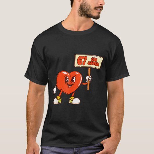 Funny Hearts 67 Valentine Six Seven Meme Gen Alpha Tシャツ (正面)