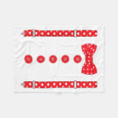 Funny Hearts Bow Tie Suspenders Valentine's Day Co フリースブランケット (正面(横))