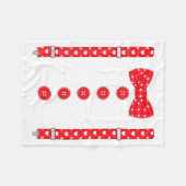 Funny Hearts Bow Tie Suspenders Valentine's Day Co フリースブランケット (正面(横))