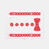 Funny Hearts Bow Tie Suspenders Valentine's Day Co フリースブランケット (正面(横))