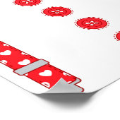 Funny Hearts Bow Tie Suspenders Valentine's Day Co ポスター (角)