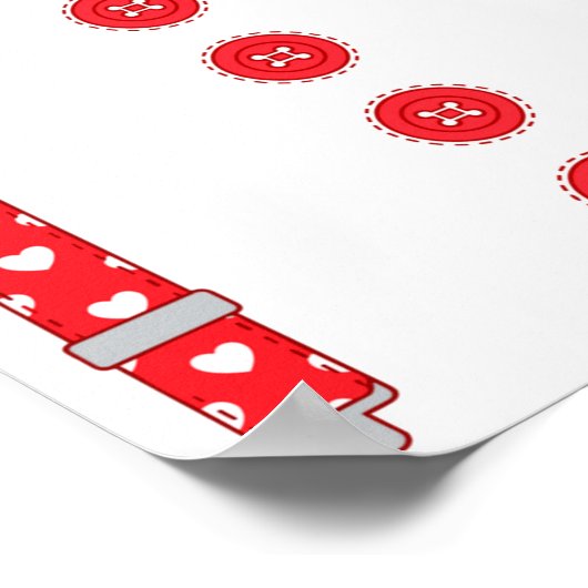 Funny Hearts Bow Tie Suspenders Valentine's Day Co ポスター (角)