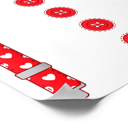 Funny Hearts Bow Tie Suspenders Valentine's Day Co ポスター (角)