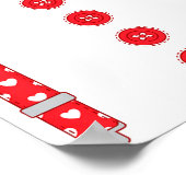 Funny Hearts Bow Tie Suspenders Valentine's Day Co ポスター (角)