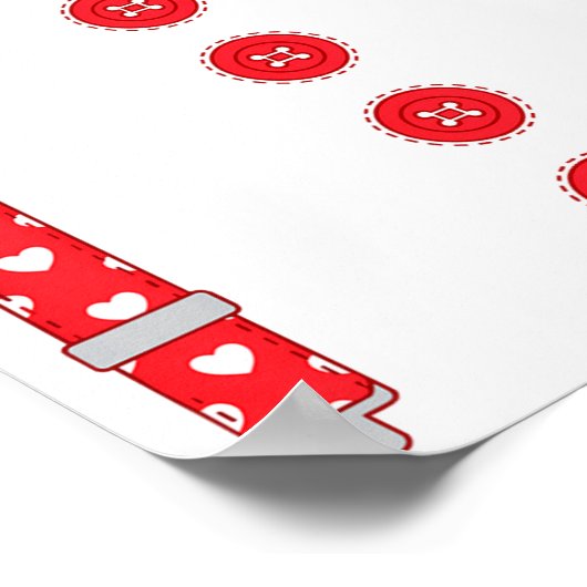 Funny Hearts Bow Tie Suspenders Valentine's Day Co ポスター (角)