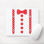 Funny Hearts Bow Tie Suspenders Valentine's Day Co マウスパッド (マウス)