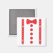 Funny Hearts Bow Tie Suspenders Valentine's Day Co マグネット (正面/裏面)