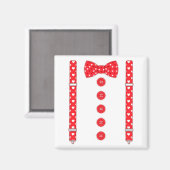 Funny Hearts Bow Tie Suspenders Valentine's Day Co マグネット (正面/裏面)