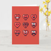 Funny Hearts Emoji Moods Card カード (黄色い花)