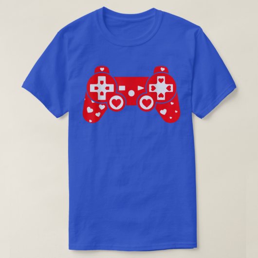 Funny Hearts Video Game Lover Matching Sports Vale Tシャツ (デザイン正面)