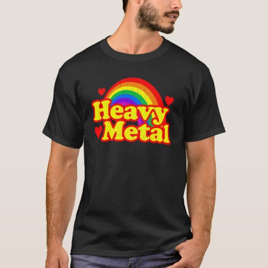 Funny Heavy Metal Rainbow friend Tシャツ (正面)