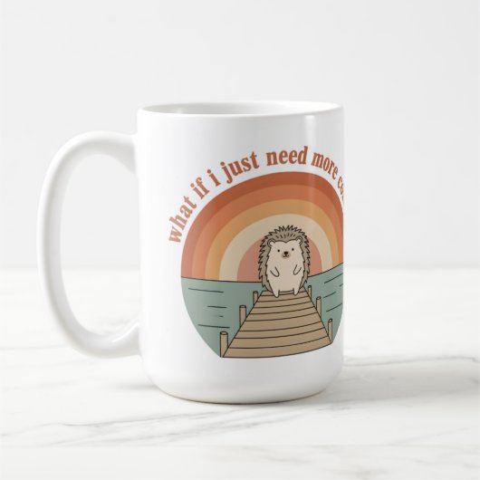 Funny Hedgehog Coffee Morning Slogan Mug コーヒーマグカップ (左)