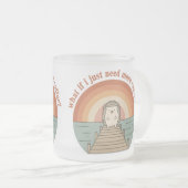 Funny Hedgehog Coffee Morning Slogan Mug フロストグラスマグカップ (正面右)