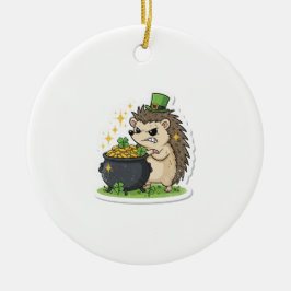 Funny Hedgehog Party Pooper St. Patrick’s Day セラミックオーナメント