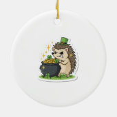 Funny Hedgehog Party Pooper St. Patrick’s Day セラミックオーナメント (裏面)